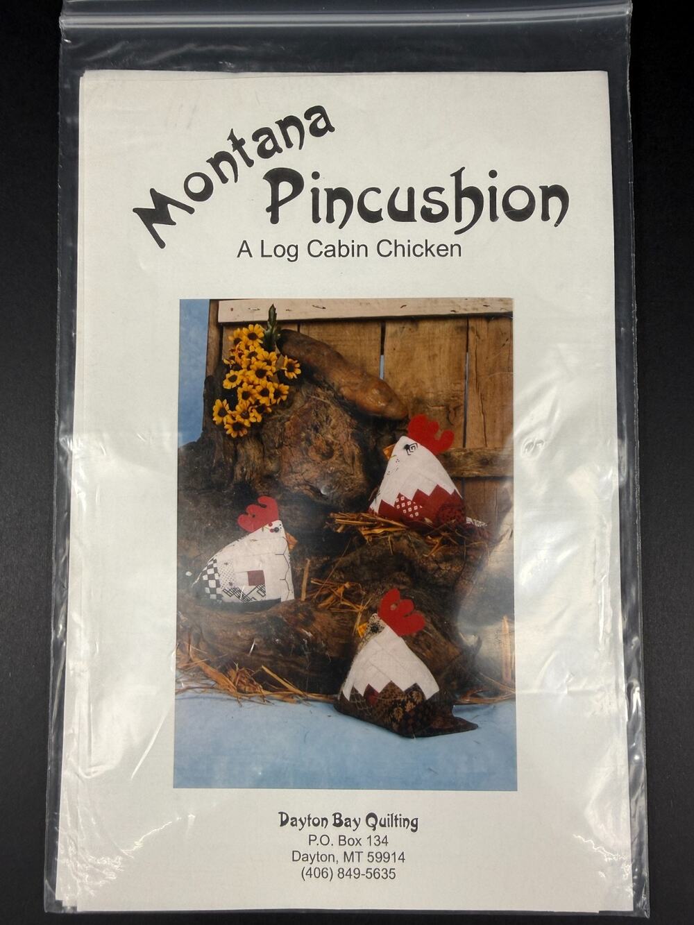 Dayton Bay Quilting "Montana Pincushion A Log Cabin Chicken" Sewing Pattern